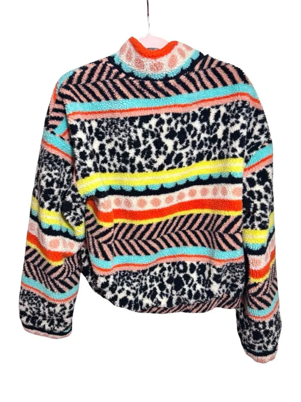 Anthropologie Maeve Lively Abstract Sherpa Jacket, Size Medium - Picture 5 of 8